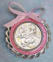 Salerni Sterling Crib Medal-Pink