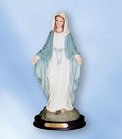 8inch Our Lady of Grace Statue on a Wood Base