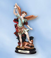 8inch St. Michael Statue on a Wood Base