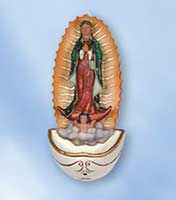 6.75inch Our Lady of Guadalupe Resin Holy Water Font