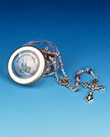 Amethyst Cats Eye Rosary with Case