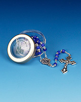 Dark Blue Cats Eye Rosary with Case