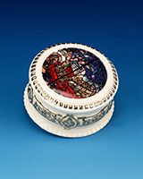 3inch Round Stainglass Window Rosary Box